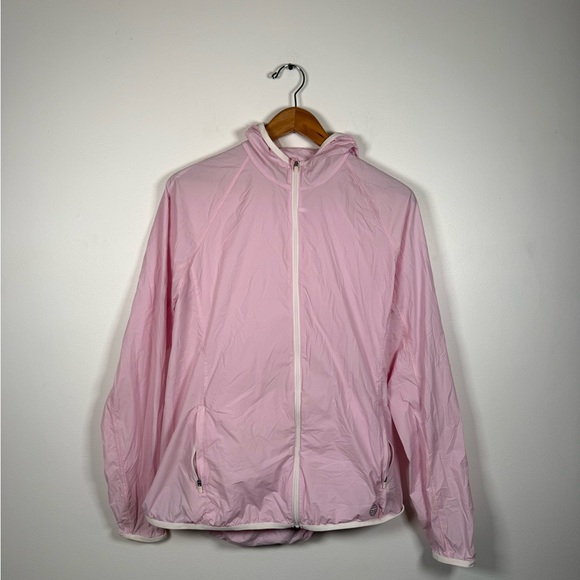 Tory Burch Sport Nylon Packable Jacket in‎ Cotton Pink with Hood - Picture 2 of 8